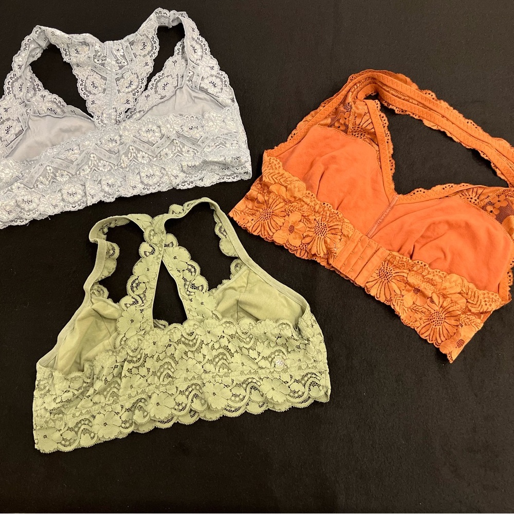 3 Lacy Bralettes XL